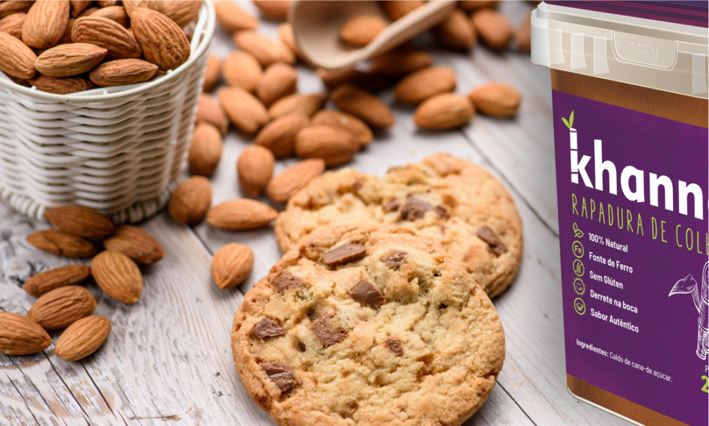 PASTA DE AMENDOIM COM MELADO DE CANA 1 cookies 2 ingredientes rapadura de colher Khanna 1